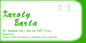 karoly barla business card